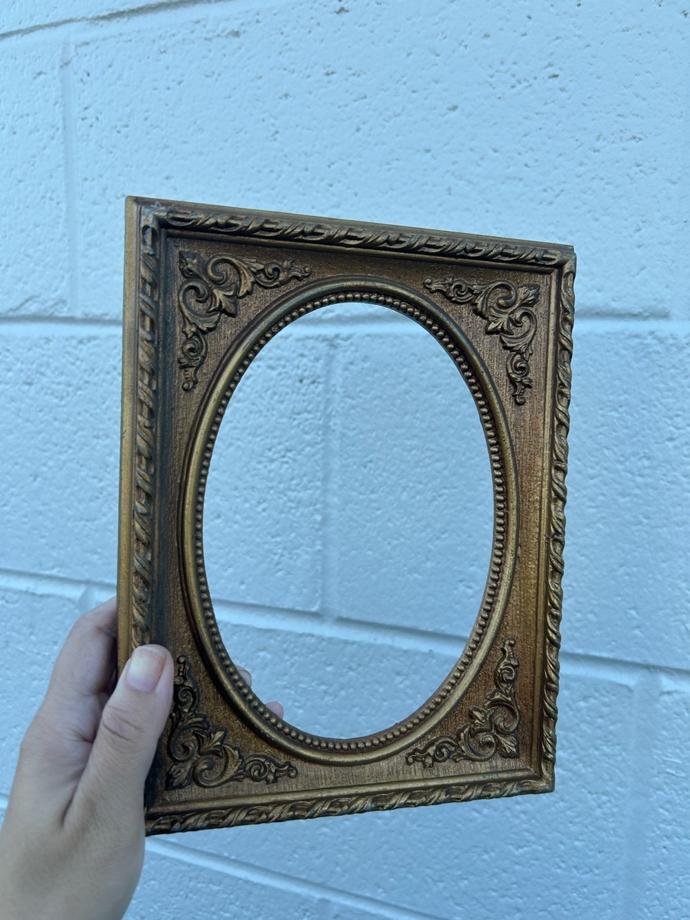 Vintage Small Ornate Gold Oval Accent Frame - Classic Home Accent